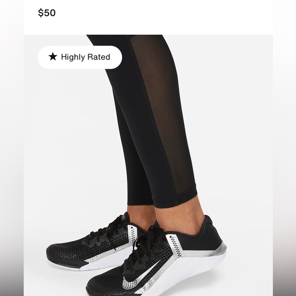 NEW Nike Pro Women's Mid-Rise Mesh-Paneled Leggings Training - Picture 6 of 9